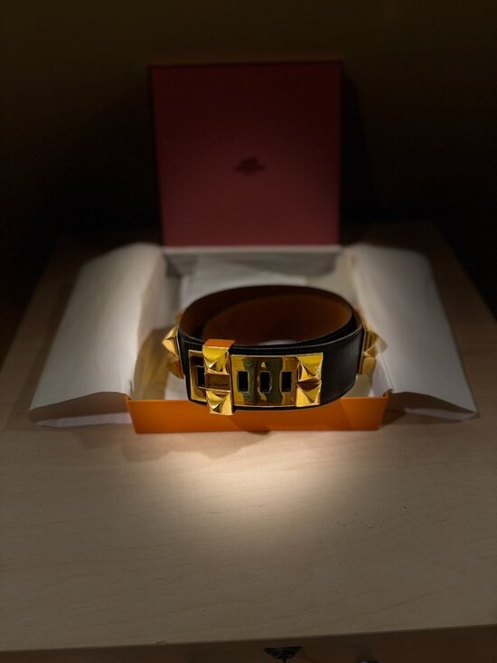 Hermès Collier de Chien (CDC) Belt Black Leather with Gold Hardware main image 5